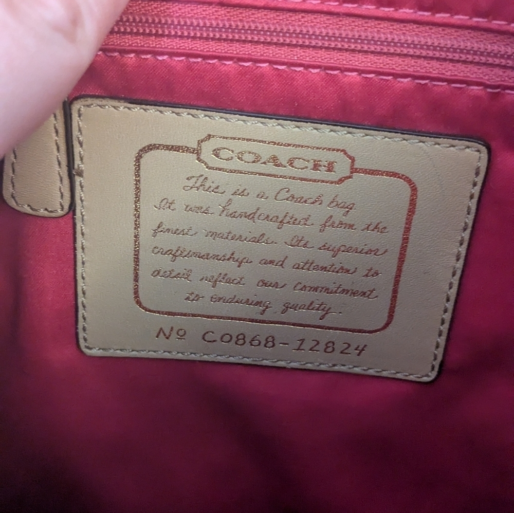 Coach Hallie Signature Canvas Large Shoulder Bag - Brown, tan, pink - Picture 8 of 11